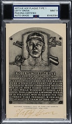 Signed 1953-1955 Artvue (Type 1) Black-and-White Hall of Fame Postcard Lefty Grove PSA/DNA MINT 9