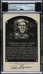 Signed 1956-1963 Artvue (Type 2) Black-and-White Hall of Fame Postcard Ted Lyons - PSA/DNA