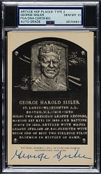 Signed 1956-1963 Artvue (Type 2) Black-and-White Hall of Fame Postcard George Sisler PSA/DNA GEM MINT 10