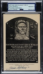 Signed 1956-1963 Artvue (Type 2) Black-and-White Hall of Fame Postcard Zack Wheat PSA/DNA NM-MT 8