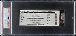 August 14, 2021 Arizona Diamondbacks (vs. San Diego Padres) Full Ticket PSA VG-EX 4 - Tyler Gilbert No Hitter