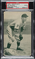 1926-1929 "Exhibit-Style Postcard-Back" Pie Traynor PSA GOOD 2
