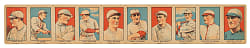 1921 W551 Baseball Uncut Strip-Card Panel Complete Set (10) Including Ruth, Cobb, and Johnson