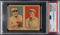 1921 W551 Casey Stengel and Dave Bancroft Uncut Panel PSA NM 7