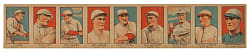 1921 W551 Baseball Uncut Strip-Card Panel (9 Cards) Including Cobb, Stengel, and Johnson