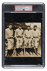 1931 Babe Ruth, Lou Gehrig, Earle Combs, and Tony Lazzeri Original International News Service Photograph PSA/DNA Type I