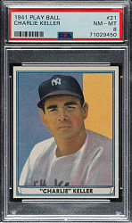 1941 R336 Play Ball #21 Charlie Keller PSA NM-MT 8