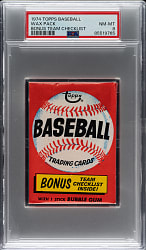 1974 Topps Unopened Wax Pack PSA NM-MT 8 - Bonus Team Checklist