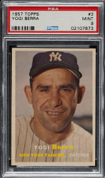 1957 Topps #2 Yogi Berra PSA MINT 9