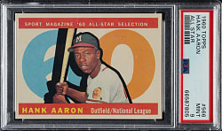 1960 Topps #566 Hank Aaron All-Star PSA MINT 9