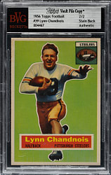 1956 Topps Football #39 Lynn Chandnois BVG Authentic - Topps Vault File Copy
