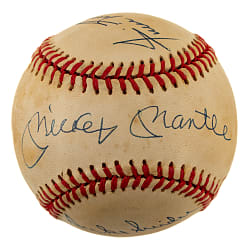 Mickey Mantle, Willie Mays, and Duke Snider Multi-Signed Baseball - PSA/DNA