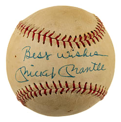 Mickey Mantle Single-Signed Baseball with "Best Wishes" Inscription - Beckett