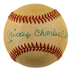 "Mickey Charles Mantle" Full-Name Single-Signed Baseball PSA/DNA NM-MT 8