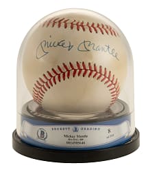 Mickey Mantle Single-Signed Baseball Beckett NM-MT 8