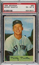 1954 Bowman #65 Mickey Mantle PSA EX-MT 6