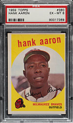 1959 Topps #380 Hank Aaron PSA EX-MT 6