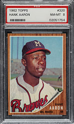 1962 Topps #320 Hank Aaron PSA NM-MT 8