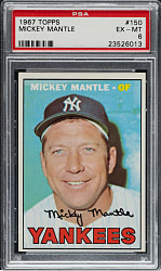 1967 Topps #150 Mickey Mantle PSA EX-MT 6