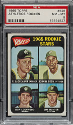 1965 Topps #526 Jim "Catfish" Hunter Rookie PSA NM-MT 8
