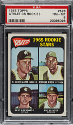 1965 Topps #526 Jim "Catfish" Hunter Rookie PSA NM-MT 8