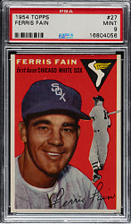 1954 Topps #27 Ferris Fain PSA MINT 9