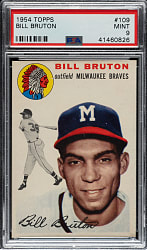 1954 Topps #109 Bill Bruton PSA MINT 9