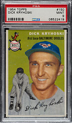 1954 Topps #150 Dick Kryhoski PSA MINT 9