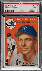 1954 Topps #230 Bob Kuzava PSA MINT 9