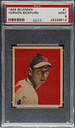 1949 Bowman #1 Vernon Bickford PSA MINT 9