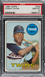 1969 Topps #530 Cesar Tovar PSA GEM MINT 10