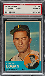 1963 Topps #259 Johnny Logan PSA MINT 9