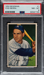 1952 Bowman #1 Yogi Berra PSA NM-MT 8