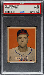 1949 Bowman #125 Ken Keltner PSA MINT 9