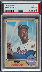 1968 Topps #110 Hank Aaron PSA NM-MT 8