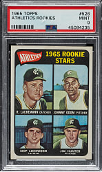 1965 Topps #526 Jim "Catfish" Hunter Rookie PSA MINT 9