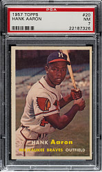 1957 Topps #20 Hank Aaron PSA NM 7