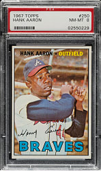 1967 Topps #250 Hank Aaron PSA NM-MT 8