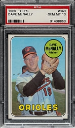 1969 Topps #340 Dave McNally PSA GEM MINT 10