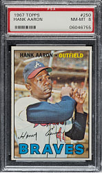 1967 Topps #250 Hank Aaron PSA NM-MT 8