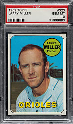 1969 Topps #323 Larry Miller PSA GEM MINT 10