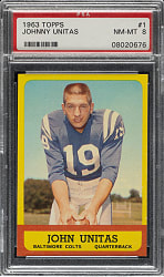 1963 Topps Football #1 Johnny Unitas PSA NM-MT 8
