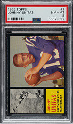 1962 Topps Football #1 Johnny Unitas PSA NM-MT 8