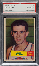 1957-1958 Topps Basketball #14 Dick Atha PSA NM-MT 8