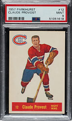 1957-1958 Parkhurst Hockey #12 Claude Provost PSA MINT 9