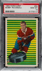 1963-1964 Parkhurst Hockey #94 Bobby Rousseau PSA GEM MINT 10 - 1 of 5!