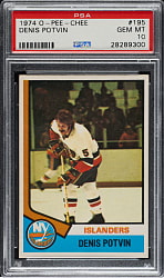 1974-1975 O-Pee-Chee Hockey #195 Denis Potvin Rookie PSA GEM MINT 10