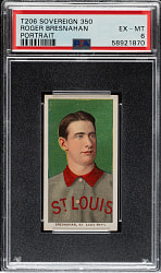 1909-1911 T206 White Border Roger Bresnahan Portrait PSA EX-MT 6 - Sovereign 350 Back
