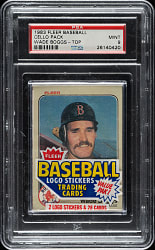 1983 Fleer Unopened Cello Pack PSA MINT 9 - Wade Boggs Rookie on Top