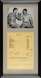 1952 Rocky Marciano (vs. Harry Matthews) Signed Expense Report Document in Framed Display - JSA